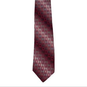 Pronto Uomo Geometric Silk Tie, Red